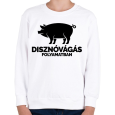 PRINTFASHION Disznóvágás folyamatban - Gyerek pulóver - Fehér