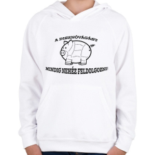 PRINTFASHION Disznóvágás - Gyerek kapucnis pulóver - Fehér gyerek pulóver, kardigán