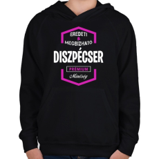 PRINTFASHION Diszpécser prémium minőség - Gyerek kapucnis pulóver - Fekete