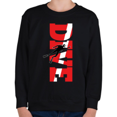 PRINTFASHION Dive - Búváros, piros,fehér - Gyerek pulóver - Fekete