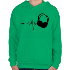 PRINTFASHION DJ love - Gyerek kapucnis pulóver - Zöld