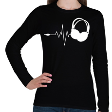 PRINTFASHION DJ love - Női hosszú ujjú póló - Fekete
