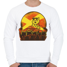 PRINTFASHION DJ macska - Férfi pulóver - Fehér