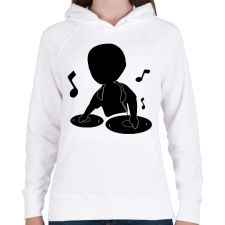 PRINTFASHION dj - Női kapucnis pulóver - Fehér női pulóver, kardigán