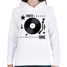 PRINTFASHION Dj - Női kapucnis pulóver - Fehér női pulóver, kardigán