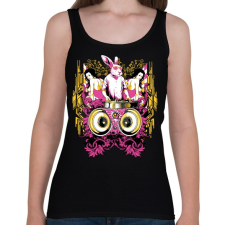 PRINTFASHION DJ Nyúl - Női atléta - Fekete női trikó