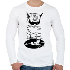 PRINTFASHION DJ SCRATCH - Férfi hosszú ujjú póló - Fehér férfi póló