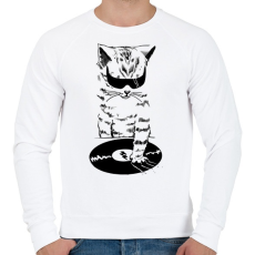 PRINTFASHION DJ SCRATCH - Férfi pulóver - Fehér