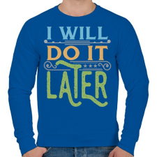 PRINTFASHION Do it later - Férfi pulóver - Királykék férfi pulóver, kardigán