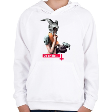 PRINTFASHION Do or die - Gyerek kapucnis pulóver - Fehér gyerek pulóver, kardigán