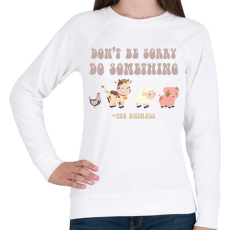 PRINTFASHION Do something - The animals - Női pulóver - Fehér