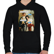 PRINTFASHION Do you speak italian? - Reneszánsz kép - Férfi kapucnis pulóver - Fekete férfi pulóver, kardigán