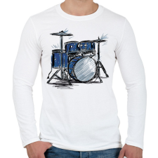 PRINTFASHION Dob - Férfi hosszú ujjú póló - Fehér férfi póló