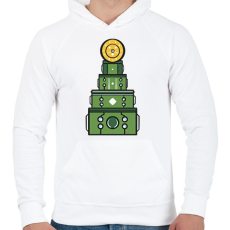 PRINTFASHION Dob karácsonyfa - Férfi kapucnis pulóver - Fehér