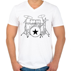 PRINTFASHION Dob szett - Férfi V-nyakú póló - Fehér