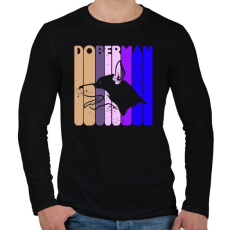 PRINTFASHION Doberman - Férfi hosszú ujjú póló - Fekete