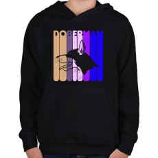 PRINTFASHION Doberman - Gyerek kapucnis pulóver - Fekete