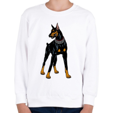 PRINTFASHION Doberman - Gyerek pulóver - Fehér gyerek pulóver, kardigán