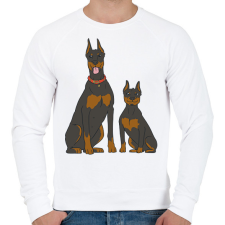PRINTFASHION Doberman kutyák - Férfi pulóver - Fehér férfi pulóver, kardigán