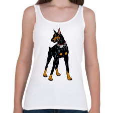 PRINTFASHION Doberman - Női atléta - Fehér női trikó