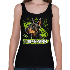 PRINTFASHION Dobermann firka - Női atléta - Fekete