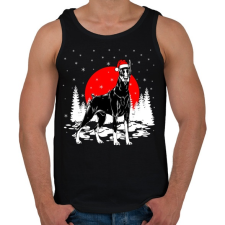 PRINTFASHION Dobermann karácsony - Férfi atléta - Fekete atléta, trikó