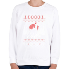 PRINTFASHION Dobermann karácsony mintás - Gyerek pulóver - Fehér gyerek pulóver, kardigán