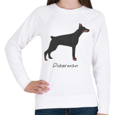 PRINTFASHION Dobermann kutyás póló - Női pulóver - Fehér női pulóver, kardigán