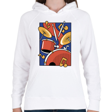 PRINTFASHION Dobolás - Női kapucnis pulóver - Fehér
