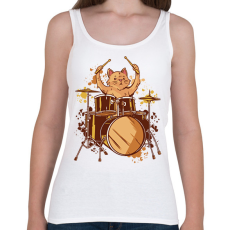 PRINTFASHION Dobos cica - Női atléta - Fehér