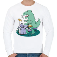 PRINTFASHION Dobos dínó - Férfi pulóver - Fehér férfi pulóver, kardigán