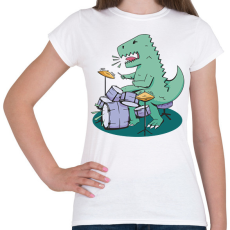 PRINTFASHION Dobos dínó - Női póló - Fehér