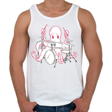 PRINTFASHION Dobos polip - Férfi atléta - Fehér atléta, trikó