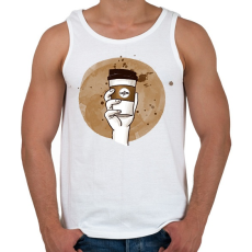 PRINTFASHION Dobozos kávé - Férfi atléta - Fehér