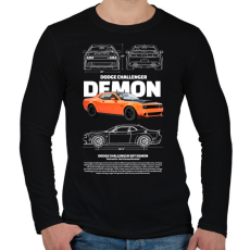PRINTFASHION DODGE CHALLENGER DEMON - Férfi hosszú ujjú póló - Fekete