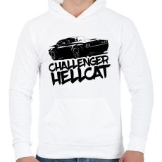 PRINTFASHION Dodge Challenger Hellcat - Férfi kapucnis pulóver - Fehér