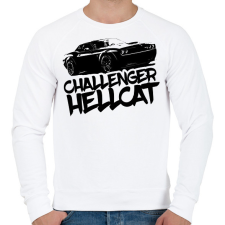 PRINTFASHION Dodge Challenger Hellcat - Férfi pulóver - Fehér férfi pulóver, kardigán