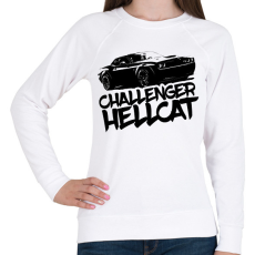 PRINTFASHION Dodge Challenger Hellcat - Női pulóver - Fehér