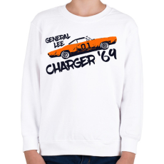 PRINTFASHION Dodge Charger '69 - General Lee - Gyerek pulóver - Fehér