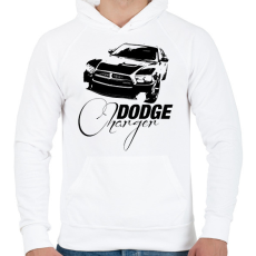 PRINTFASHION Dodge Charger  - Férfi kapucnis pulóver - Fehér