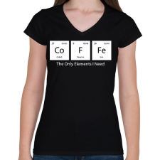 PRINTFASHION DoFFe - The Only Elements I Need - Női V-nyakú póló - Fekete női póló