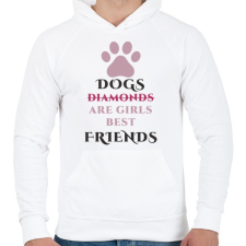 PRINTFASHION Dog best friend - Férfi kapucnis pulóver - Fehér férfi pulóver, kardigán