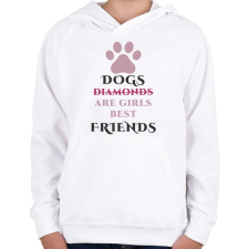PRINTFASHION Dog best friend - Gyerek kapucnis pulóver - Fehér gyerek pulóver, kardigán