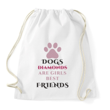 PRINTFASHION Dog best friend - Sportzsák, Tornazsák - Fehér tornazsák