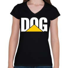 PRINTFASHION DOG Caterpillar - Női V-nyakú póló - Fekete