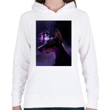 PRINTFASHION DOG DOBBI - Női kapucnis pulóver - Fehér női pulóver, kardigán