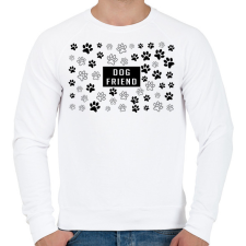 PRINTFASHION Dog friend - Férfi pulóver - Fehér férfi pulóver, kardigán