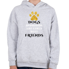 PRINTFASHION Dog friend - Gyerek kapucnis pulóver - Sport szürke