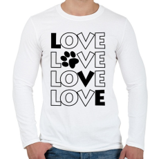 PRINTFASHION Dog Love - Férfi hosszú ujjú póló - Fehér