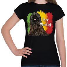 PRINTFASHION Dog Marley - Női póló - Fekete